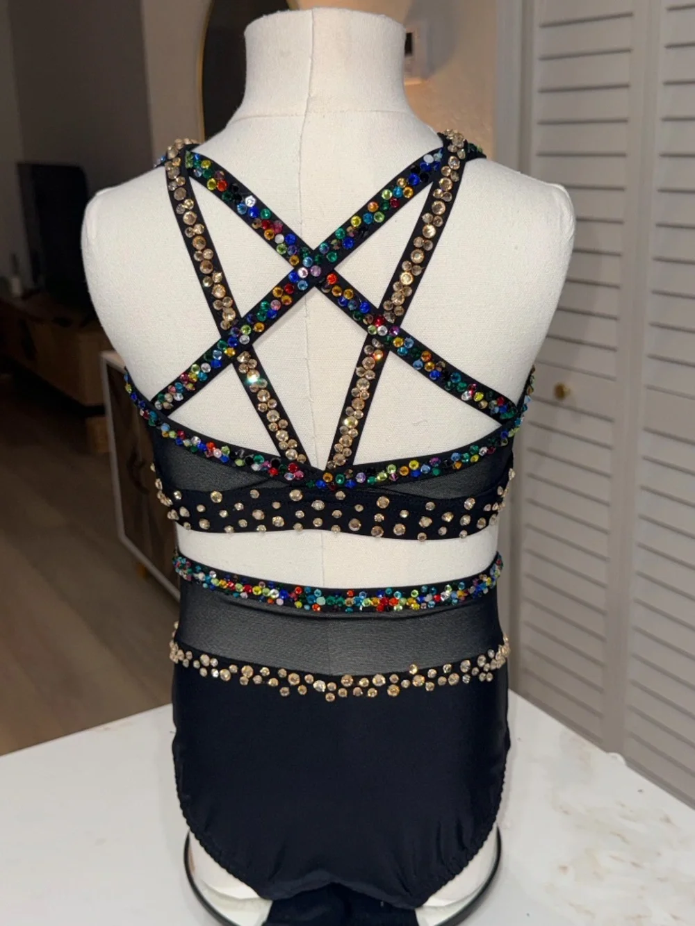 Semi-Custom Black Two Piece Dance Costume - Details Dancewear Child Small